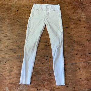 Joe’s Jeans white raw hem high rise ankle skinny size 25 jeans